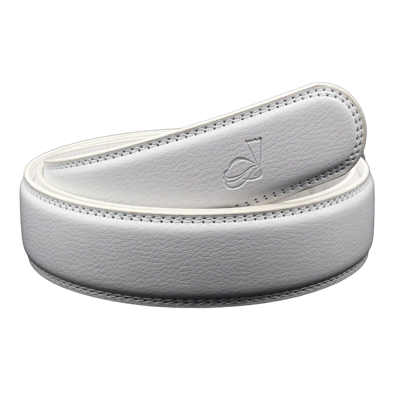 QHA Mens Ratchet Belt Strap 35mm Wide Automatic Belts Without Buckle Q01 White 30"-36"