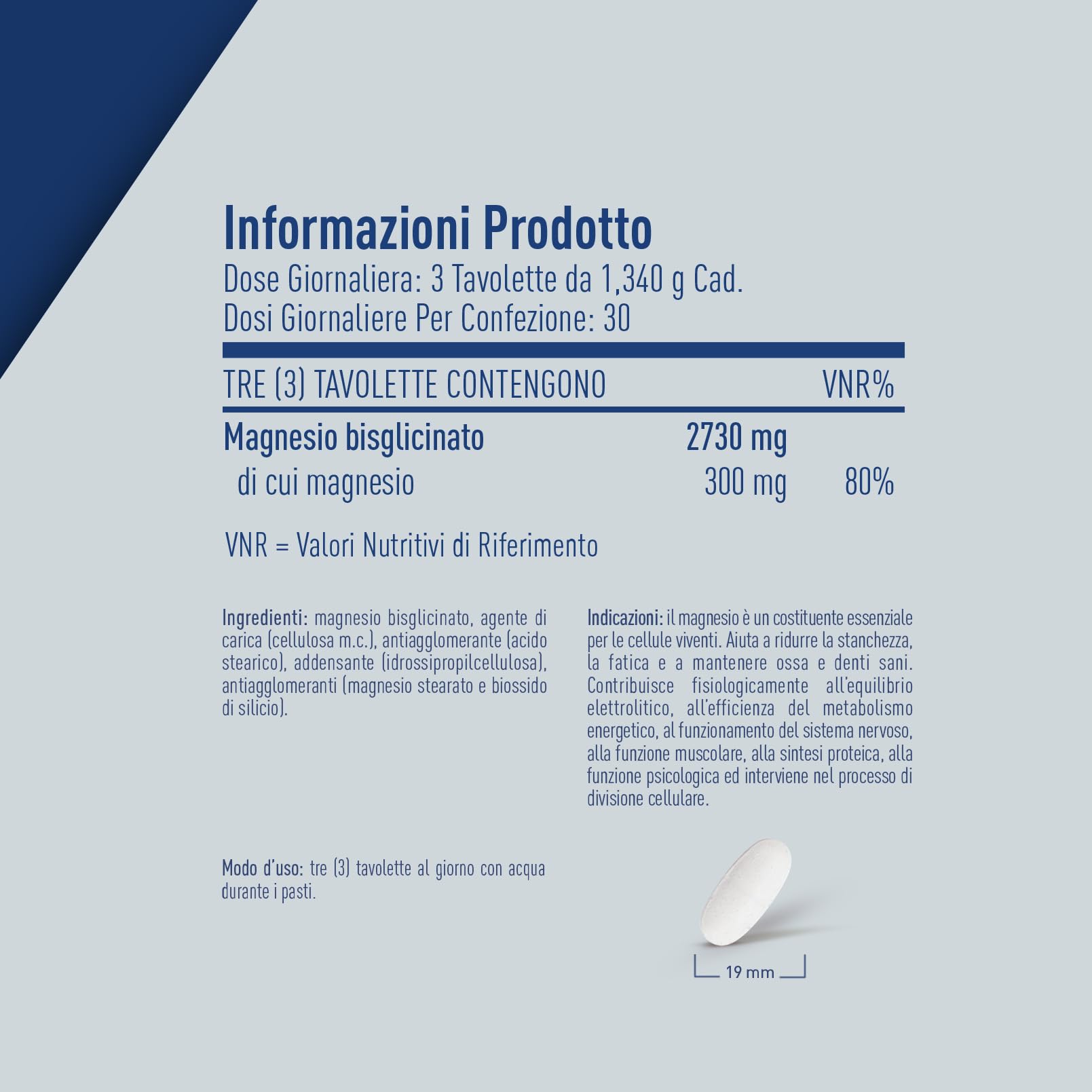 LongLife® Magnesium Bisglycinate | 100% magnesio bisglicinato | Elevata tollerabilità e biodisponibilità | Integratore di magnesio per rilassamento e stress | 90 tavolette | Vegano e senza glutine