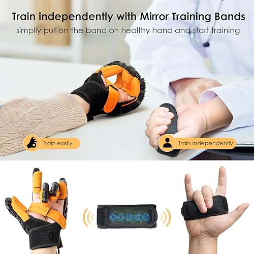 Miniatura 4 de Guantes robóticos de rehabilitación, equipo robótico de terapia de accidente cerebrovascular para adultos, dispositivo robótico de recuperación de