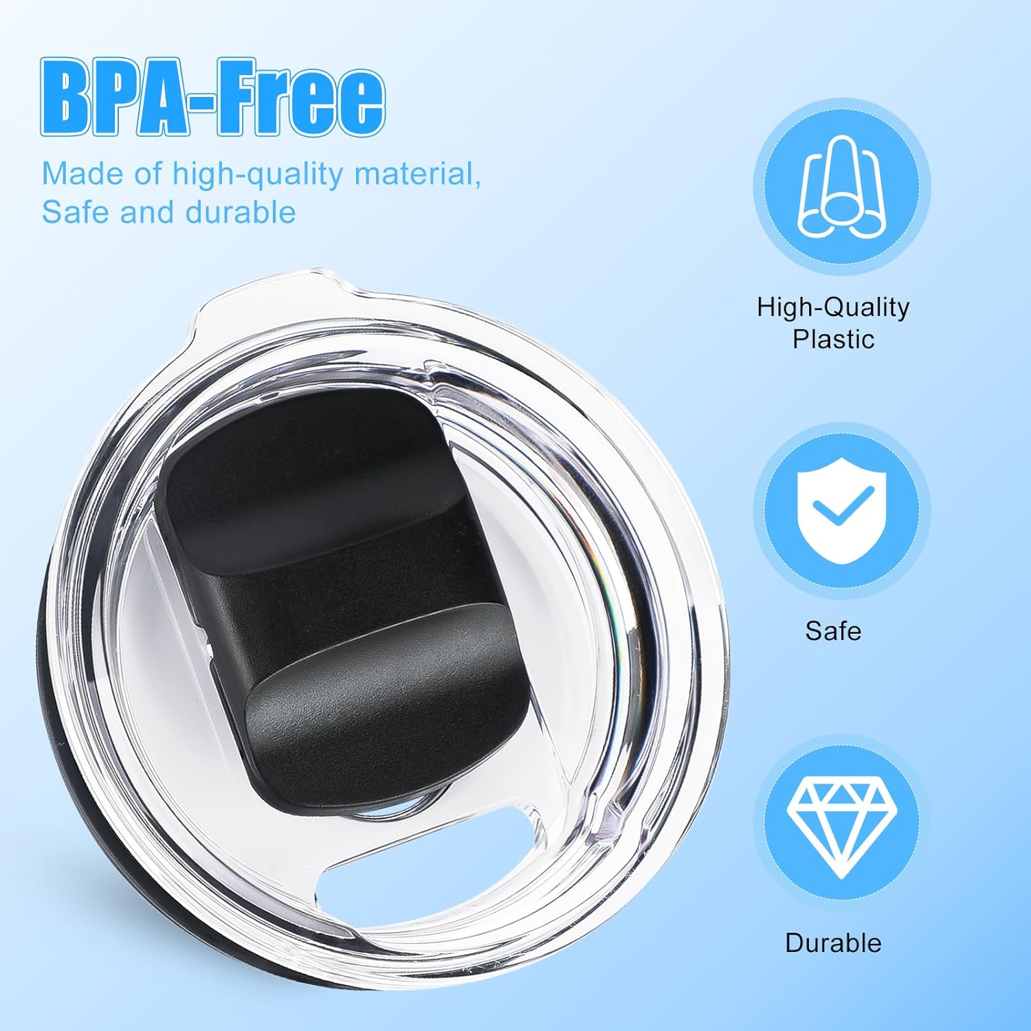 10 oz Tumbler Lid for Yeti, 3 Pcs Replacement Lids for YETI 6 oz Espresso Mugs, 8 oz Stackable Cup and 10 oz Wine Tumbler, Travel Spill Proof Cup Lids Covers with Magnetic Slider Switch, BPA Free