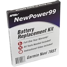 Battery Kit for Garmin Nuvi 765T with Video, Tools, and Extended Life Battery.