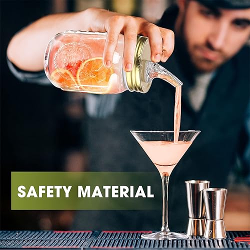 Miniatura 26 de Boquillas para verter tarro de masón. Caños de flujo libre para verter tarros de masón, tarro de masón para boquilla tamaño de boca regular, Paquete