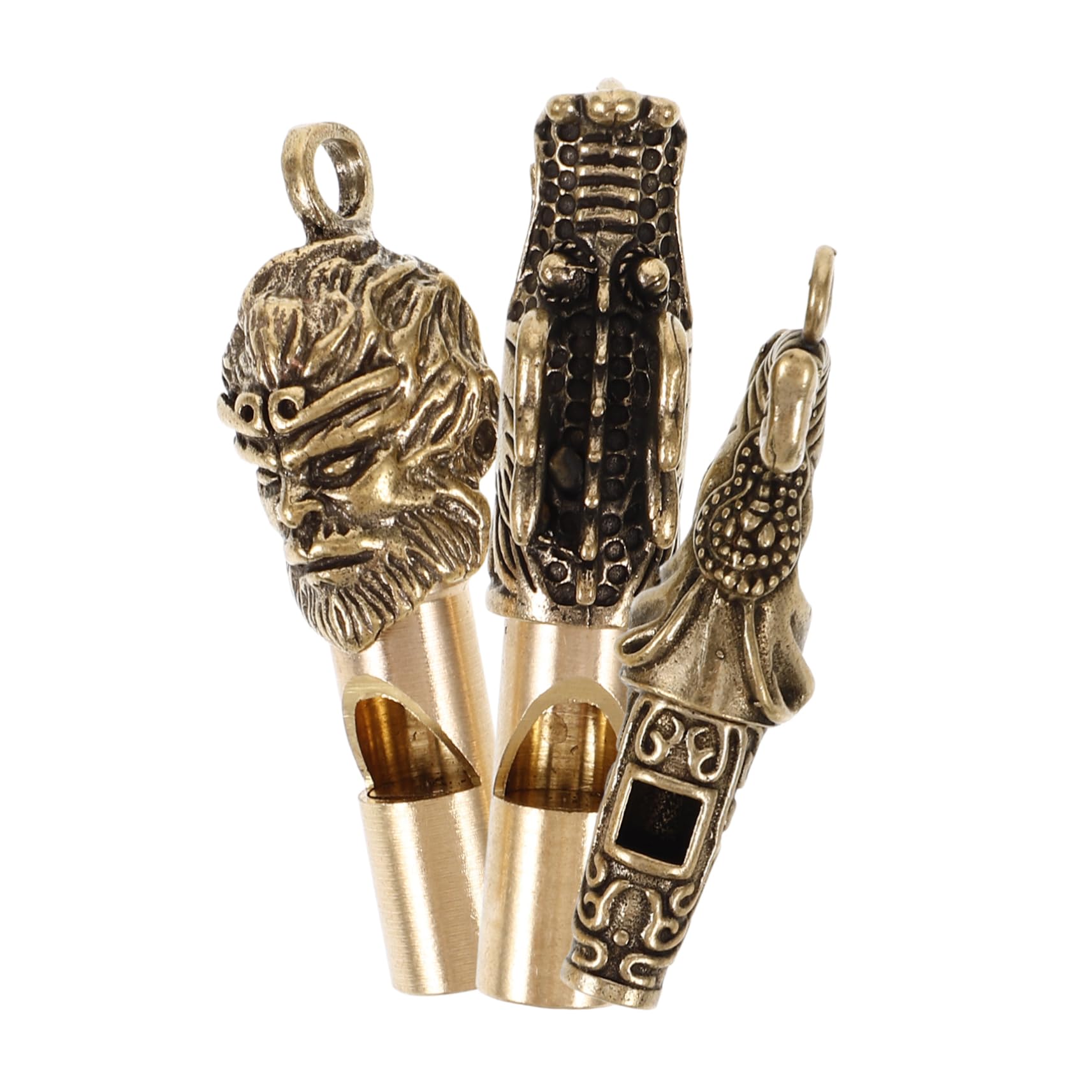 BESPORTBLE Silbato De Latón Silbato De Cobre Colgante De Silbato Accesorio Aire Libre Silbato De Senderismo Decorativo Silbato Portátil para Acampar Silbar Golden