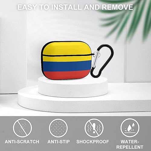 Miniatura 3 de Funda protectora compatible con AirPods Pro con bandera colombiana, bonita funda protectora a prueba de golpes con llavero, caja de carga