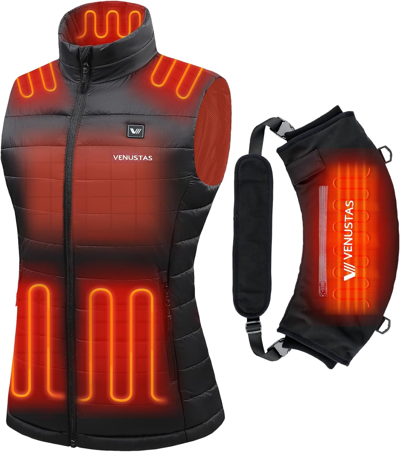 Venustas Women's Heated Vest with Battery, Up to 12HRS of Warmth Heated Hand Warmer Pouch