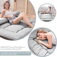 Vista 227 de Colchón futón japonés de piso gris constelación, de piso tatami, portátil, para acampar, para niños, sofá cama plegable enrollable con protector