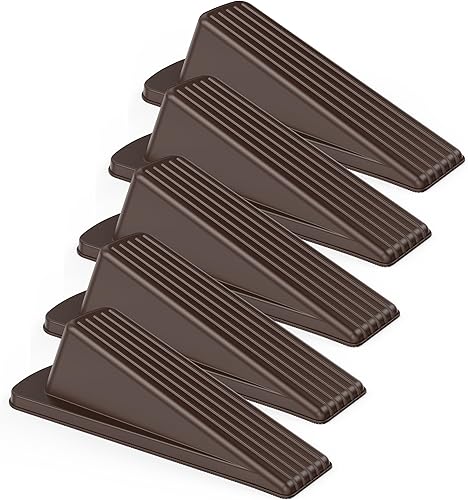 Crosize Paquete de 5 topes de puerta para la parte inferior de la puerta, topes de puerta de goma de alta calidad, cuña de puerta resistente para