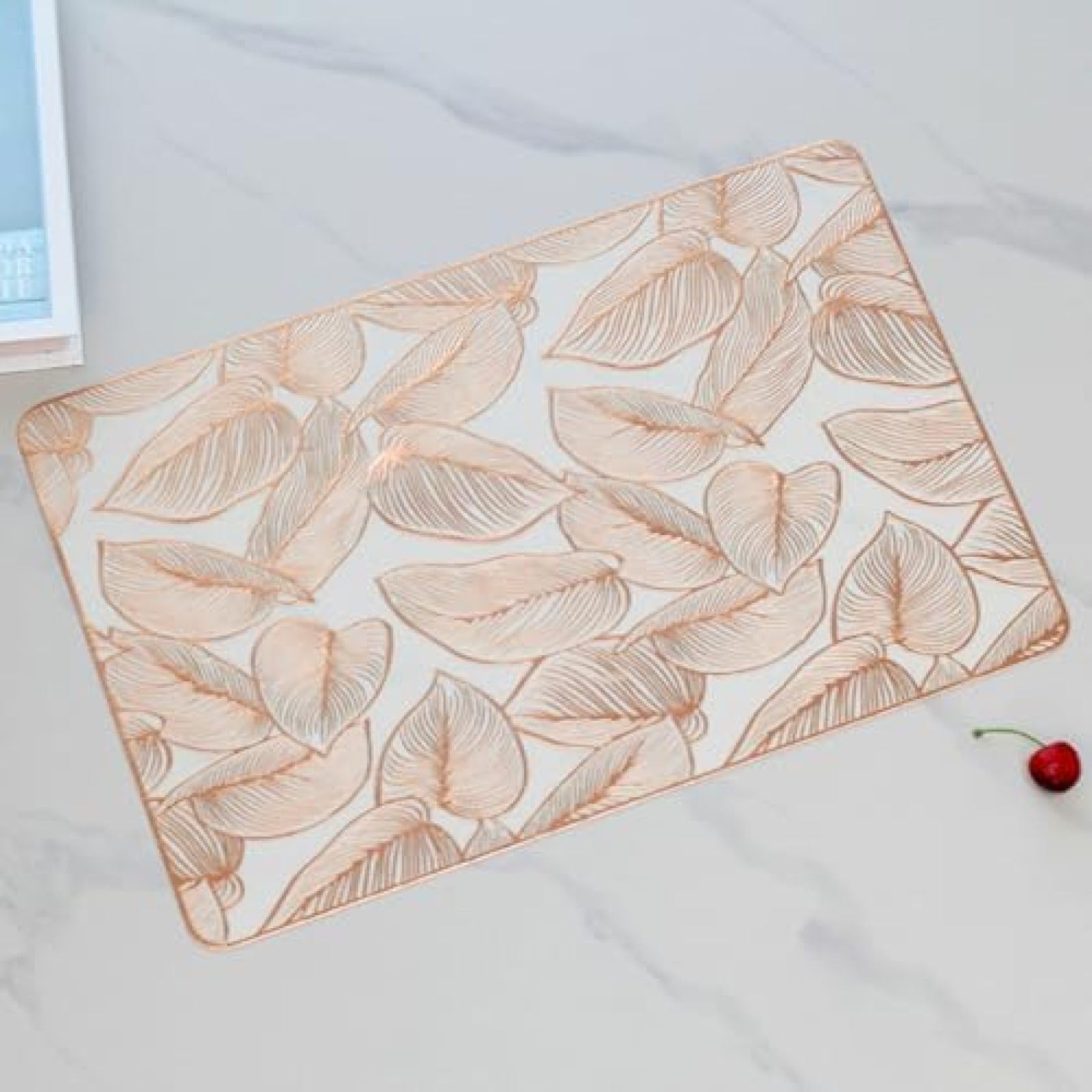Set de table en PVC or rose lavable et durable dimensions 45 x 30 cm