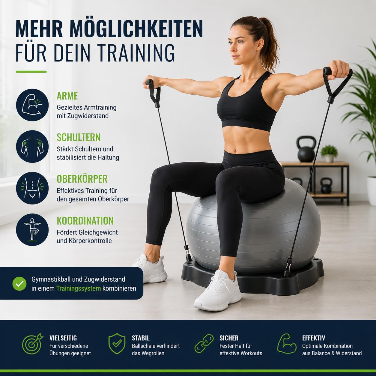 Oryginalna piłka gimnastyczna Pezzi MAXAFE kompletny zestaw, czarna, 75 cm