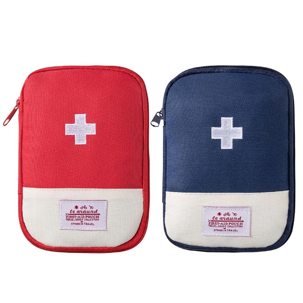 2 Pack Travel Empty First Aid Pouch Portable Empty Medical Bag Empty Medicine Carry Bag Emergency Kit Storage Bag Empty Medicine Bag First Aid Bag Travel Pharmacy Bag Travel Survival Bag