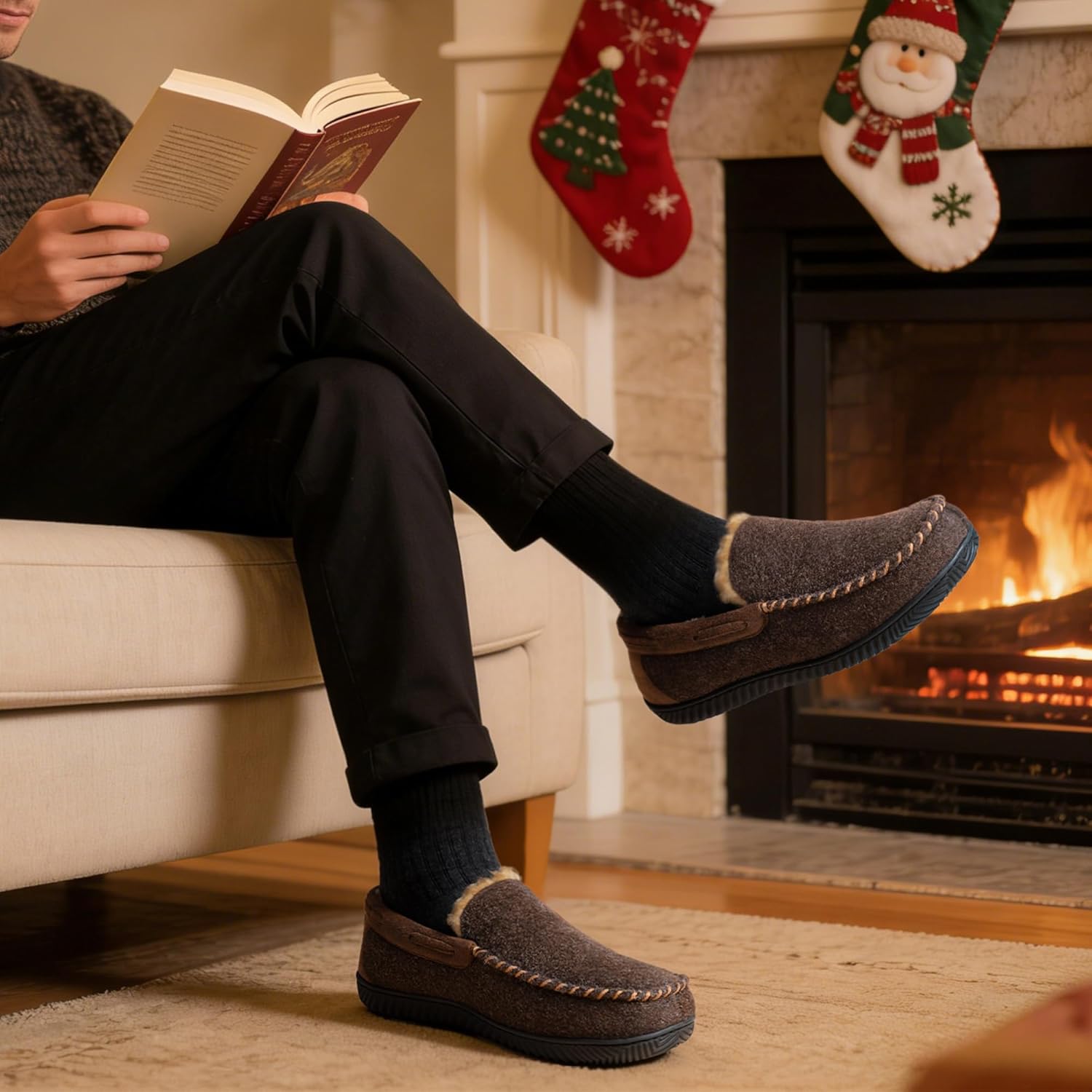 RockDove Men's Hearthfire Memory Foam Moc Slipper - Image 2