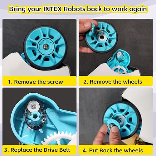 Miniatura 3 de 5 correas de repuesto para robot limpiador automático de piscinas INTEX ZX300, kit de repuesto de cinturón para aspiradora de piscina, aspiradora de