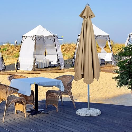 Miniatura 2 de DULRLLY Toldo de repuesto para sombrilla de patio de 9 pies, reemplazo de toldo de sombrilla para exteriores, sombrilla de mesa de mercado, parte