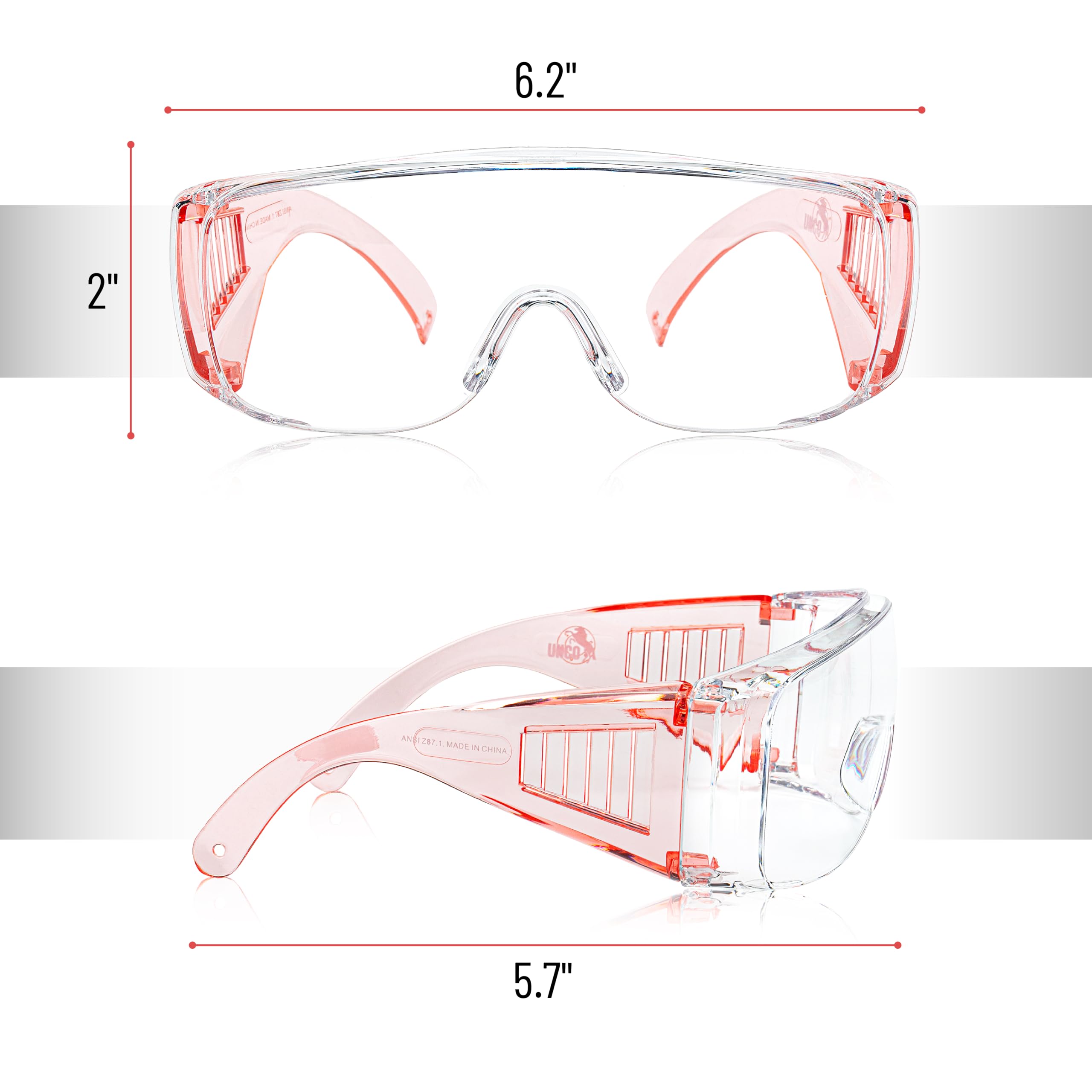UNCO- Safety Goggles Over Glasses, Protective Goggles, Anti Fog, Work, Safety Glasses Over