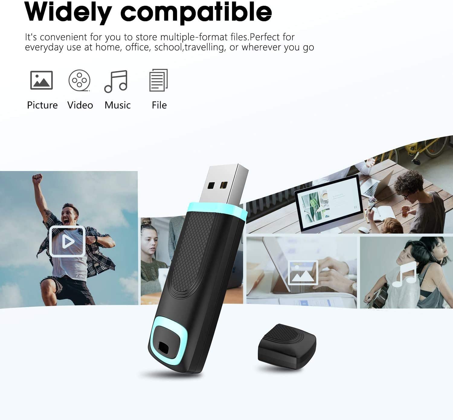 Vansuny Chiavetta USB 3.0 128 GB, 2 Pezzi USB Pendrive 128GB USB 3.0, 2 Pezzi Veloce Memoria USB 128 GB per Laptop PC