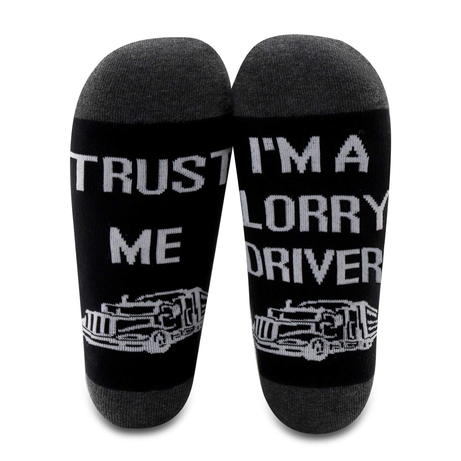 Mysomy Men's Trust Me I'm A Lorry Driver Truck Driver Socks 2 Pairs Of Socks Funny Trucker Gifts Lorry Driver Appreciation Gifts (Trust Me I'm A Lorry Driver)