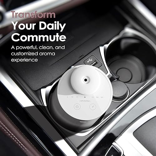 Miniatura 3 de Airversa Difusor sin agua para aceite esencial, difusor de automóvil, nebulizador a batería, 0.7 onzas líquidas, mini máquina de aire de aroma, 3
