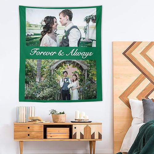 Miniatura 6 de Tapiz personalizado con imágenes de carga personalizada con fotos y textos, tapiz personalizado para colgar en la pared, manta de telón de fondo