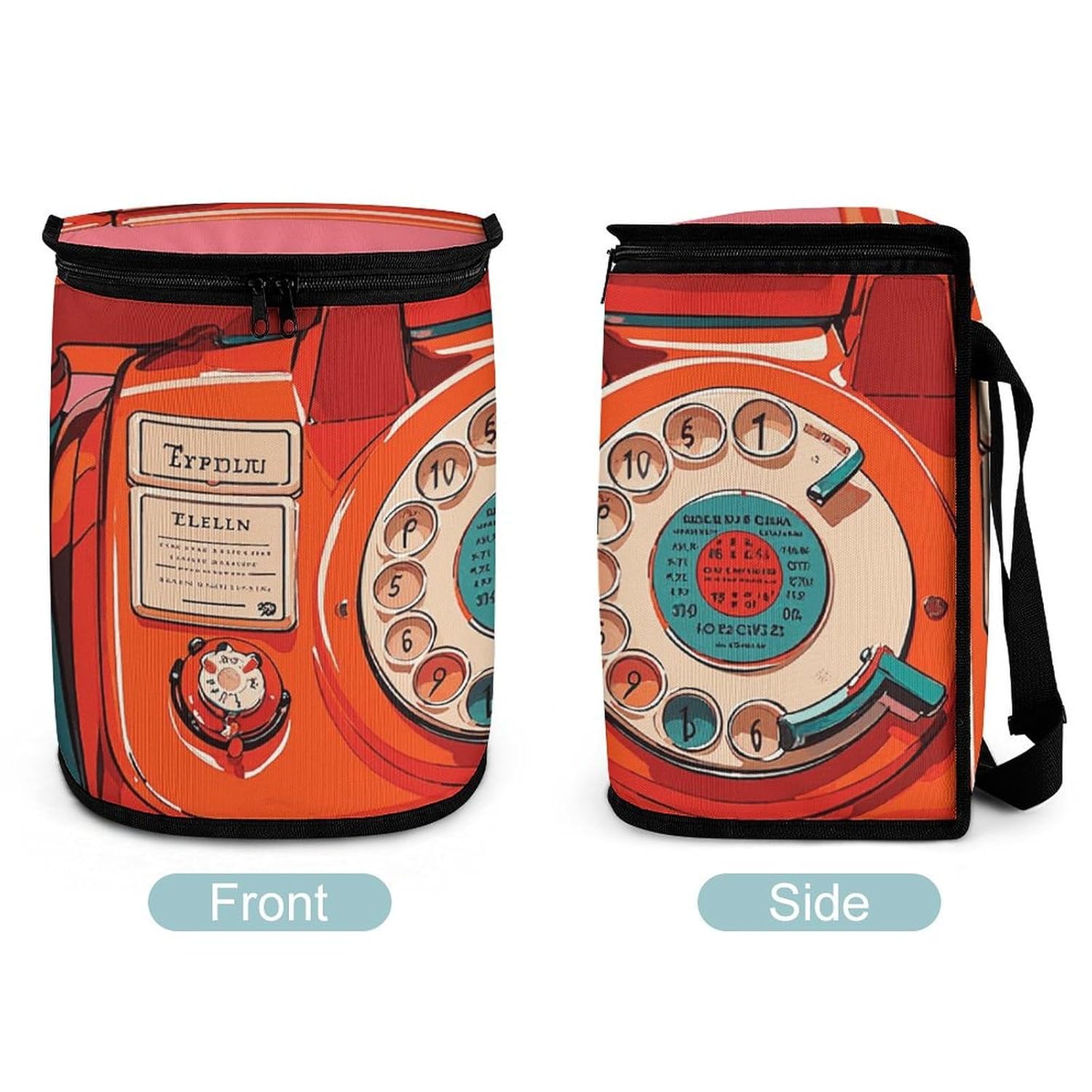Hanging Car Trash Bag Protable Trash Can England UK Retro London Telephones Waterproof Garbage Bin for Car