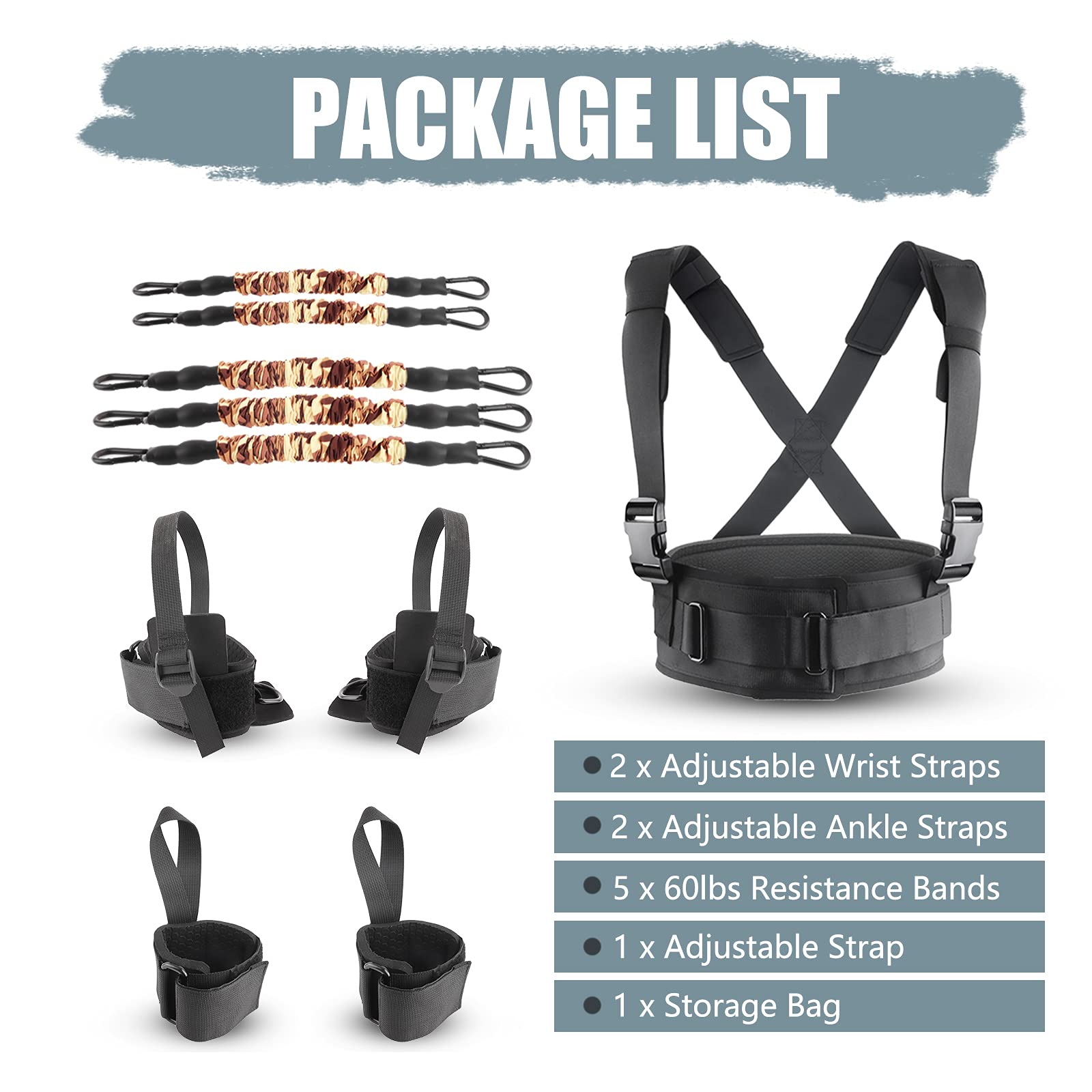 Power Punch Pro - Set di fasce di resistenza per Muay Thai Karate Bounce Combat MMA Fitness Pallacanestro Pallavolo Calcio Formazione verticale Jump Squat