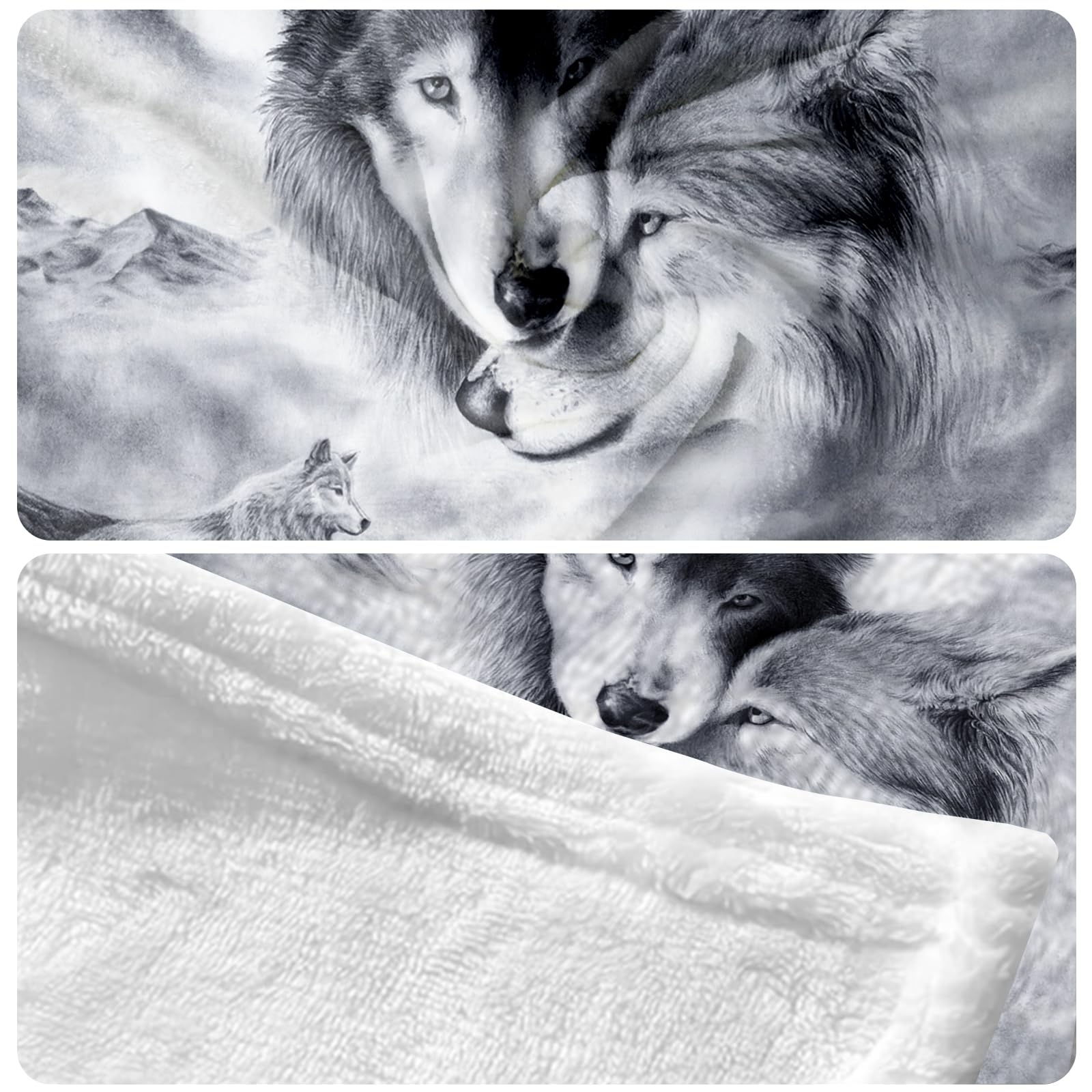 Wolvenpatroon deken, 3D-wolf, flanellen deken voor kinderen, wilde dierenpatroon, woondeken, comfortabel en ademend, voor op de camping, voor volwassenen en kinderen (A, 130 x 150 cm