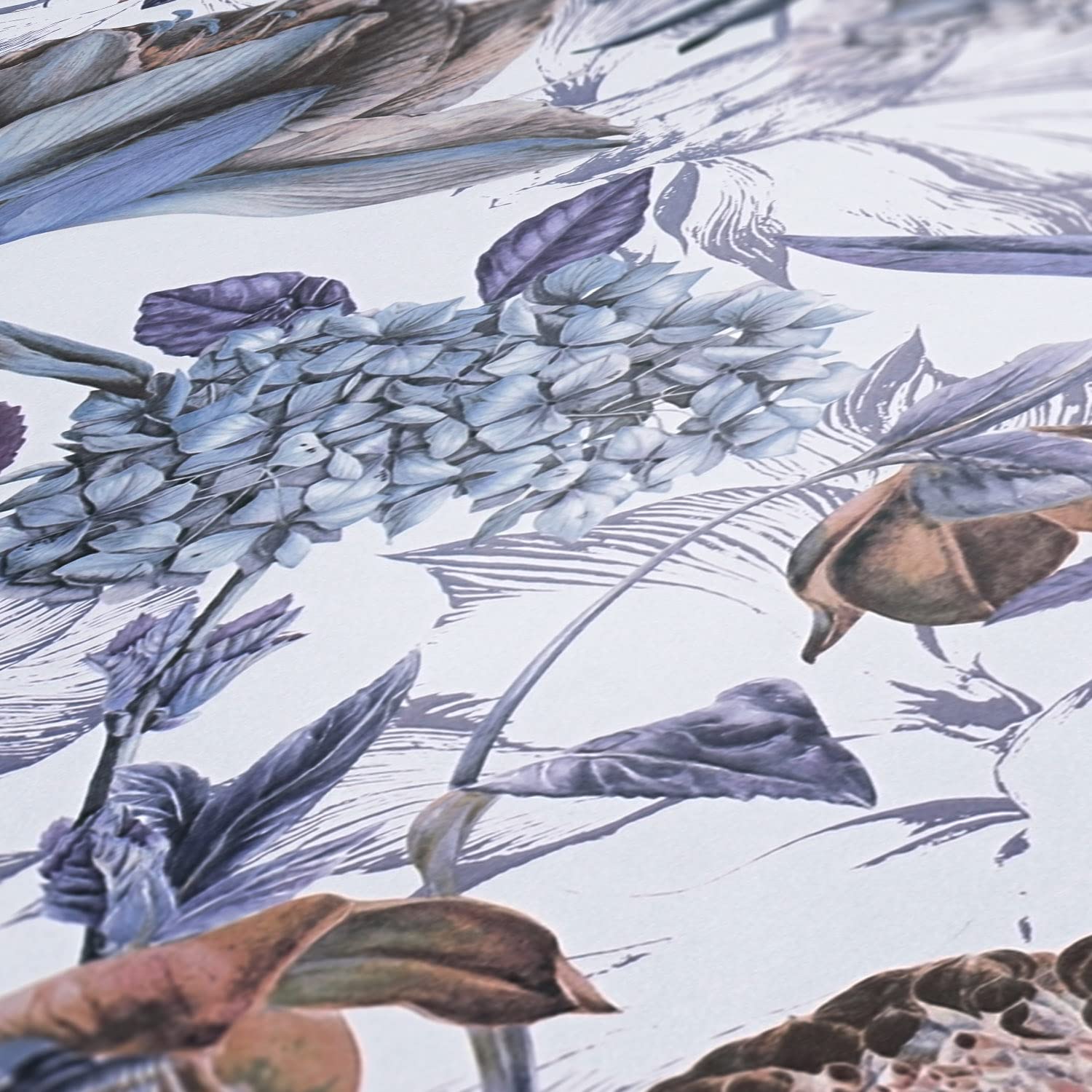 A.S. Création Papel pintado con diseño de flores, color azul y beige 381751, para salón o dormitorio, 10,05 x 0,53 m, fabricado en Alemania
