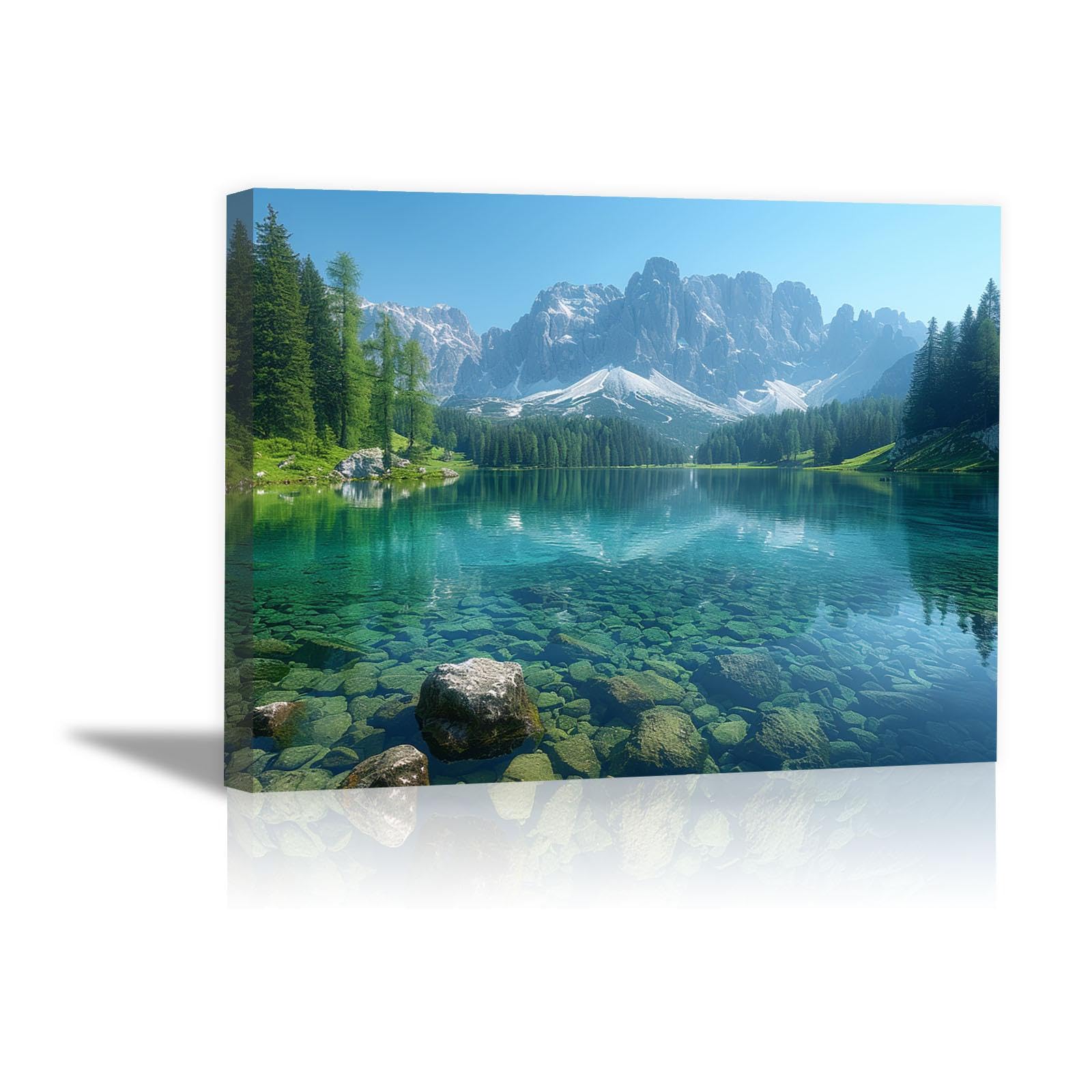 Amazon.co.jp: ZFXFHDR(へ楽ーツ) 森 絵画 湖の風景 アートパネル
