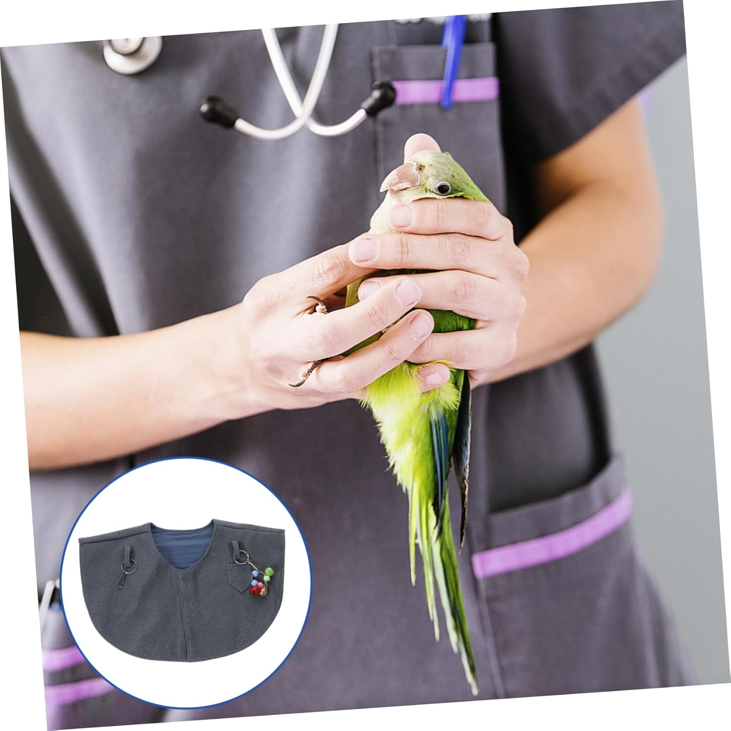 YARNOW Bird Shoulder Protector for Parrots Diaper Shawl Prevents Scratches Poop Suitable for Lovebirds Macaws and More Blue Color with Random Bell