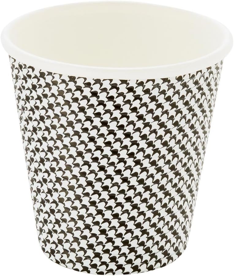 Restaurantware 8 Ounce Disposable Coffee Cups 500 Spiral Wall Hot Cups For Coffee - Lids Sold Separately Double Wall Houndstooth Paper Insulated Coffee Cups For Coffee Tea And More