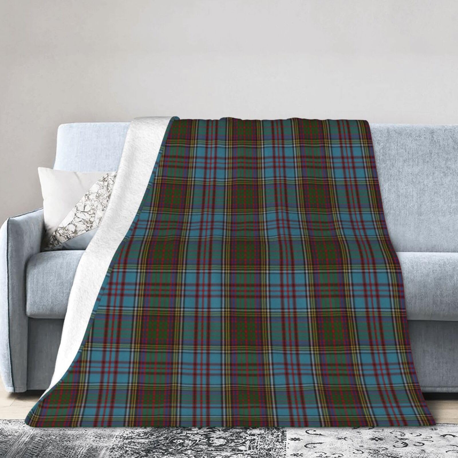 ERTDFXCV Anderson Clan Family Tartan Blanket 50"x40"