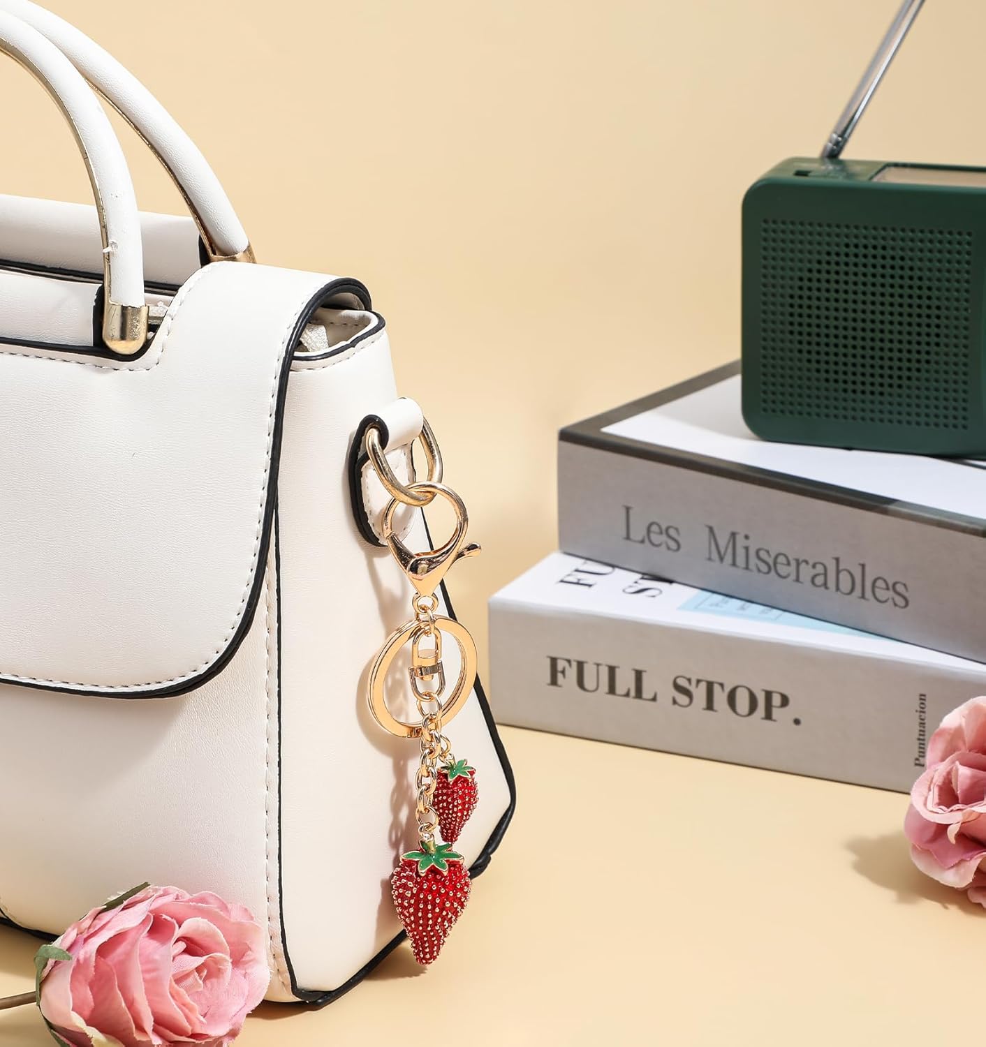 Strawberry Keychain, Red Strawberry Bag Charm Purse Charm for Women Metal Bag Keychain Accessories for Handbags Purse, Ideal Gift for Girls - Image 4