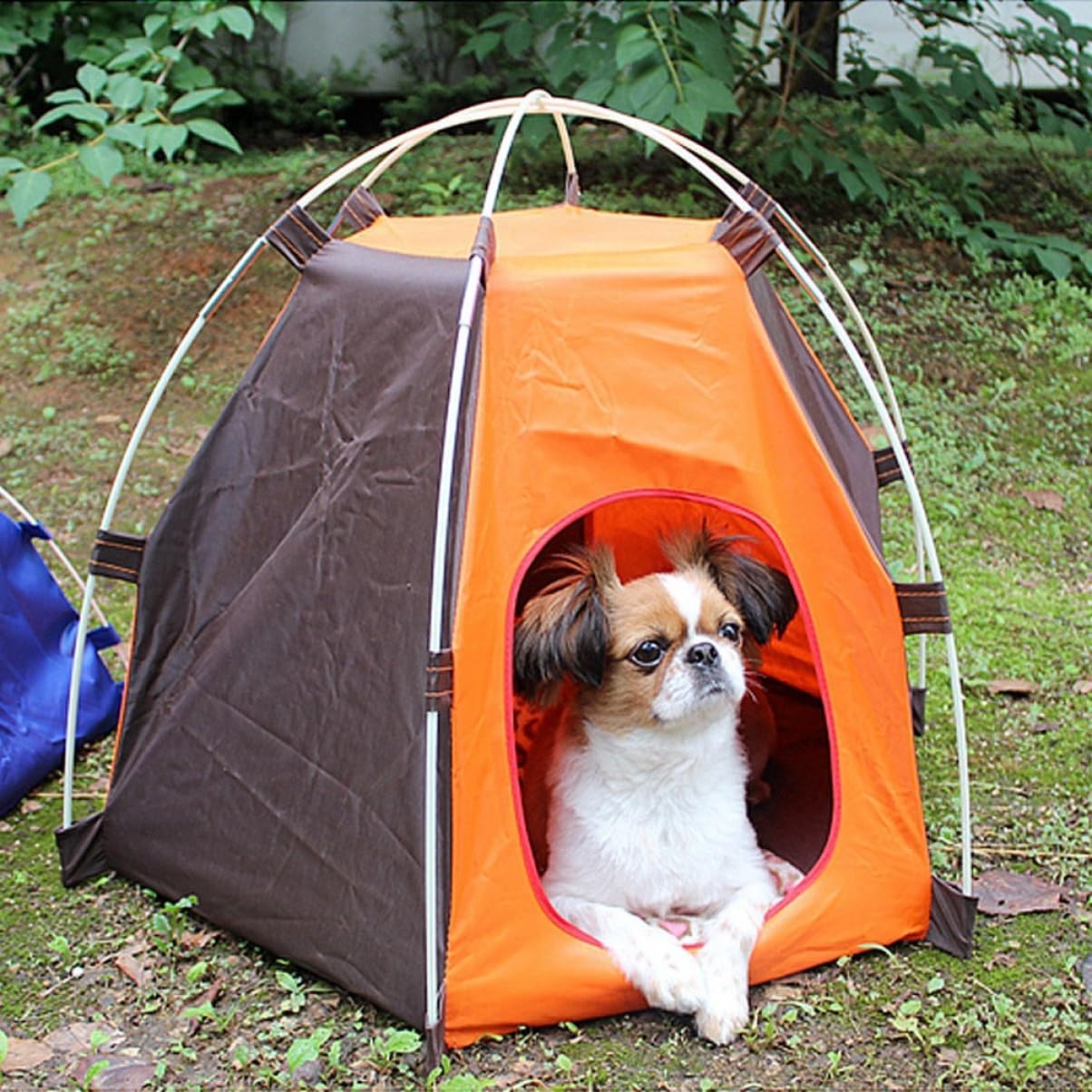 ORFOFE Portable Pet Tent for Small Dogs Cats Foldable Oxford Outdoor Indoor Dog House Lightweight Easy to Clean for Medium-Sized Pets Comfortable and Ventilated Design