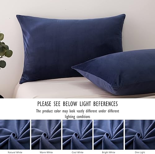 Miniatura 7 de Paquete de 2 fundas de almohada estándar de terciopelo con cremallera, súper suaves y acogedoras, fundas de almohada de franela con cremallera, 20 x