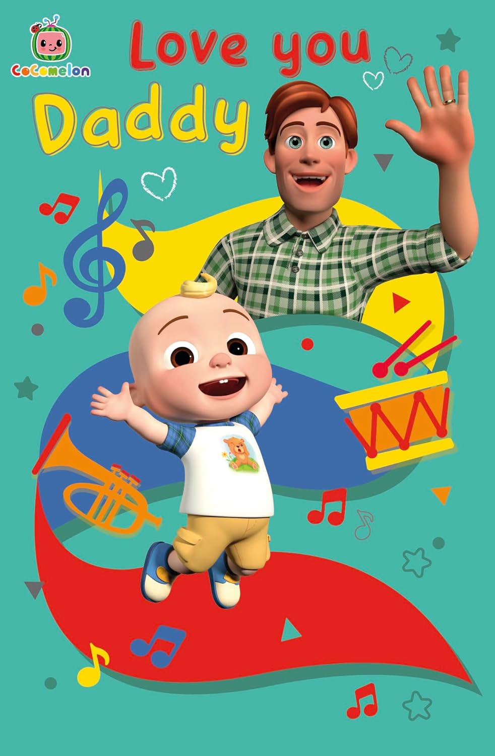 Danilo Promotions Limited Official Cocomelon Multi-Season Card, Birthday Card for Daddy, Father's Day Card Daddy