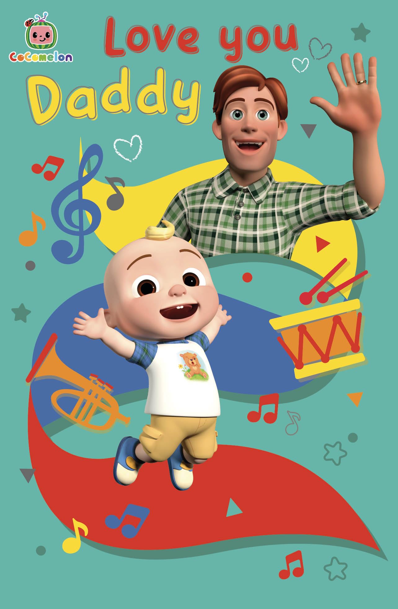 Official Cocomelon Multi-Season Card, Birthday Card for Daddy, Father's Day Card Daddy