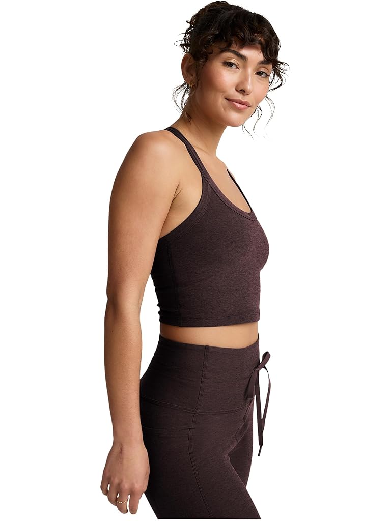 Brown Beyond Yoga Spacedye On The Up Cropped Tank