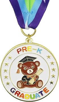 Pre-K Graduation Medal with Neck Ribbon,PRE K Graduation Decorations 2026,Preschool Grad Decorations,Pre k Grad Award Medallion,Last Day of Preschool Pre-k End of School Year Gifts Party Supplies PK