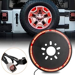 Spare Tire Brake Light Rear Tire Brake Wheel Light 3rd Third Brake Light Compatible with 2007-2018 Jeep Wrangler JL JK JKU YJ TJ