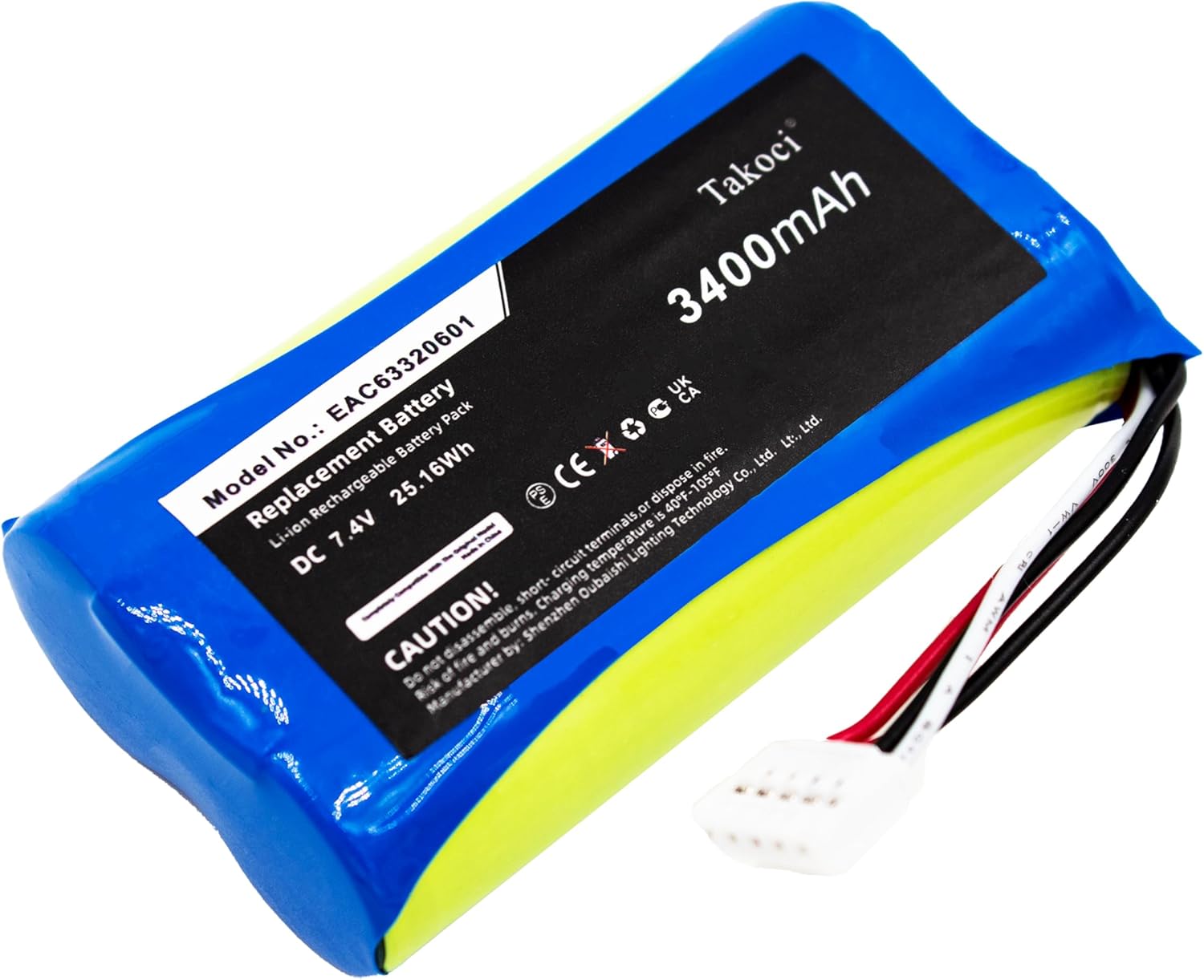 2-Pack Replacement Speaker Battery Compatible with Music Flow P7 NP7550 Xboom Go PK7 PJ9 PJ9B PJS9W PK7,Fits EAC63320601 EAC63918901 7.4V 3400mAh