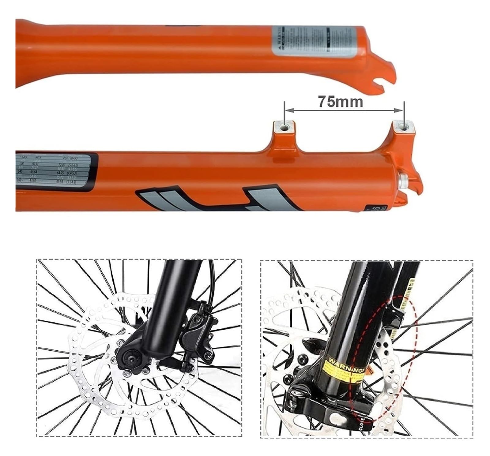 Widelec amortyzowany do rowerów górskich 27,5 do 29 cali, stop magnezu, prosta rura 1 do 1/8", pilot zdalnego sterowania, 120 mm, C, 27,5