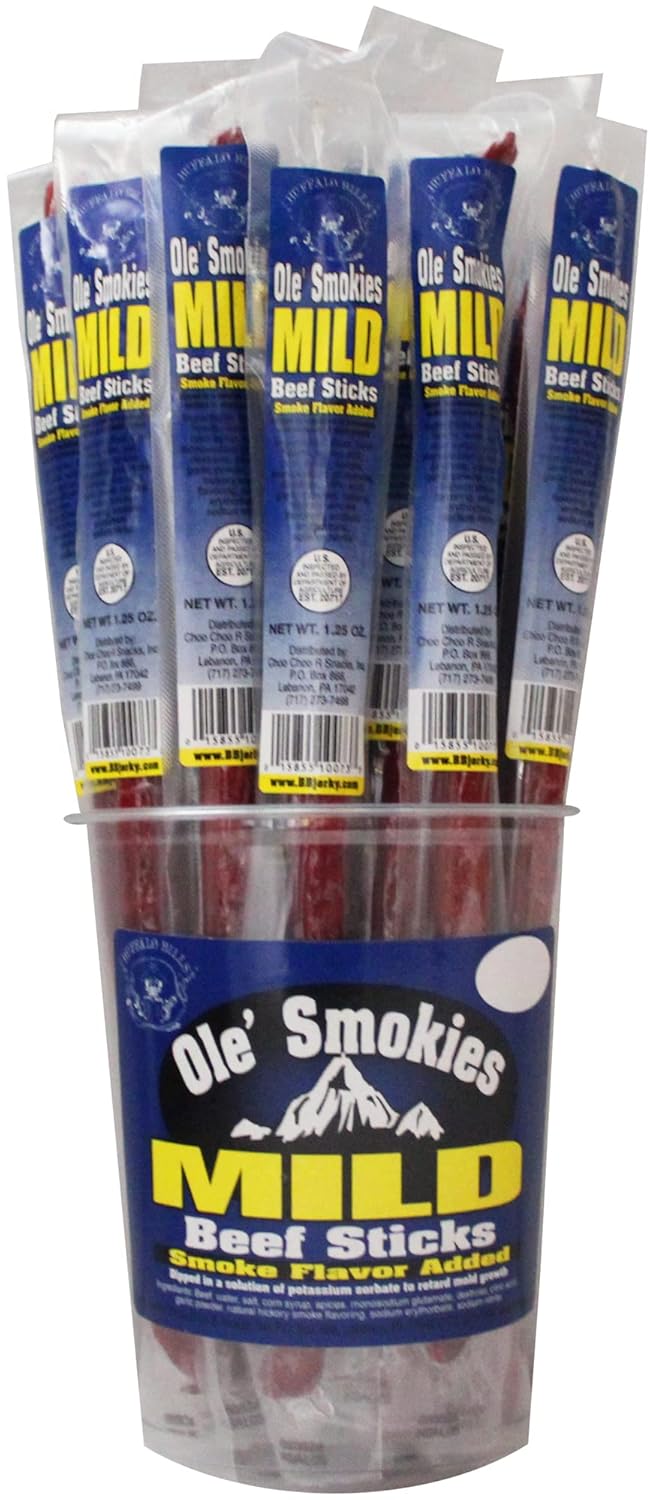 Buffalo Bills Spicy Ole Smokies - 15 Wrapped Beef Sticks Per Tub