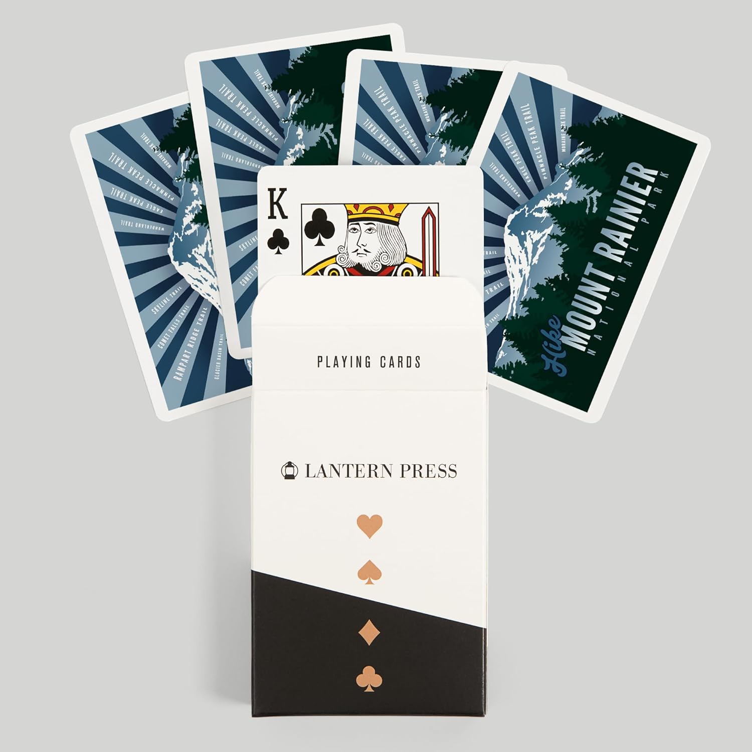 Lantern Press Hike Mt. Rainier, 52 Playing Cards for Adults, Poker Size Card Deck