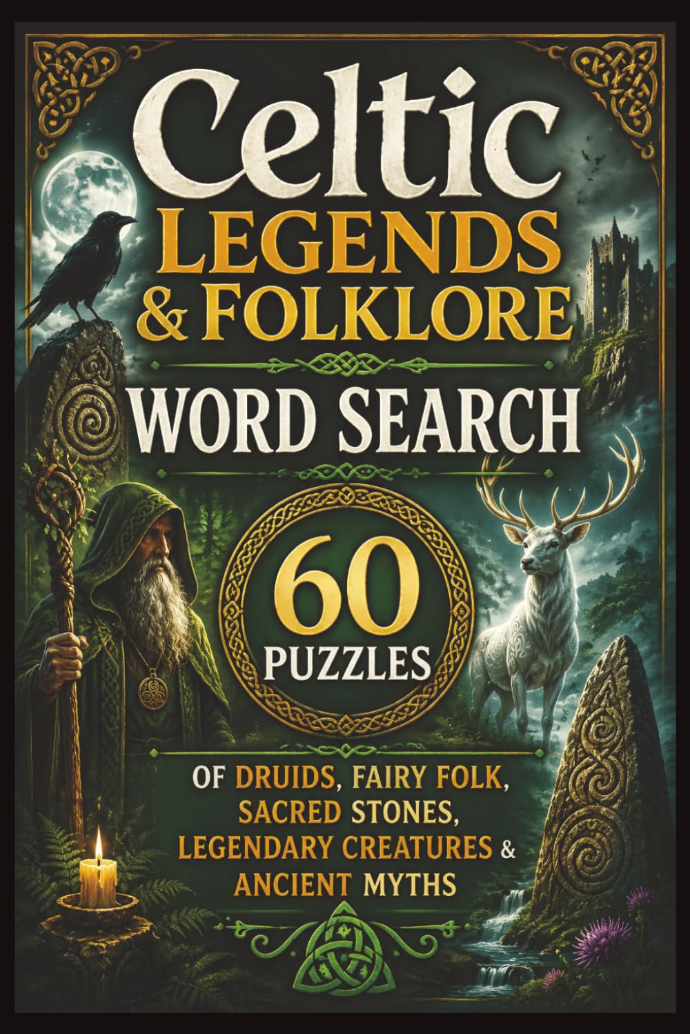 Celtic Legends & Folklore Word Search: 60 Puzzles of Druids, Fairy Folk, Sacred Stones, Legendary Creatures & Ancient Myths