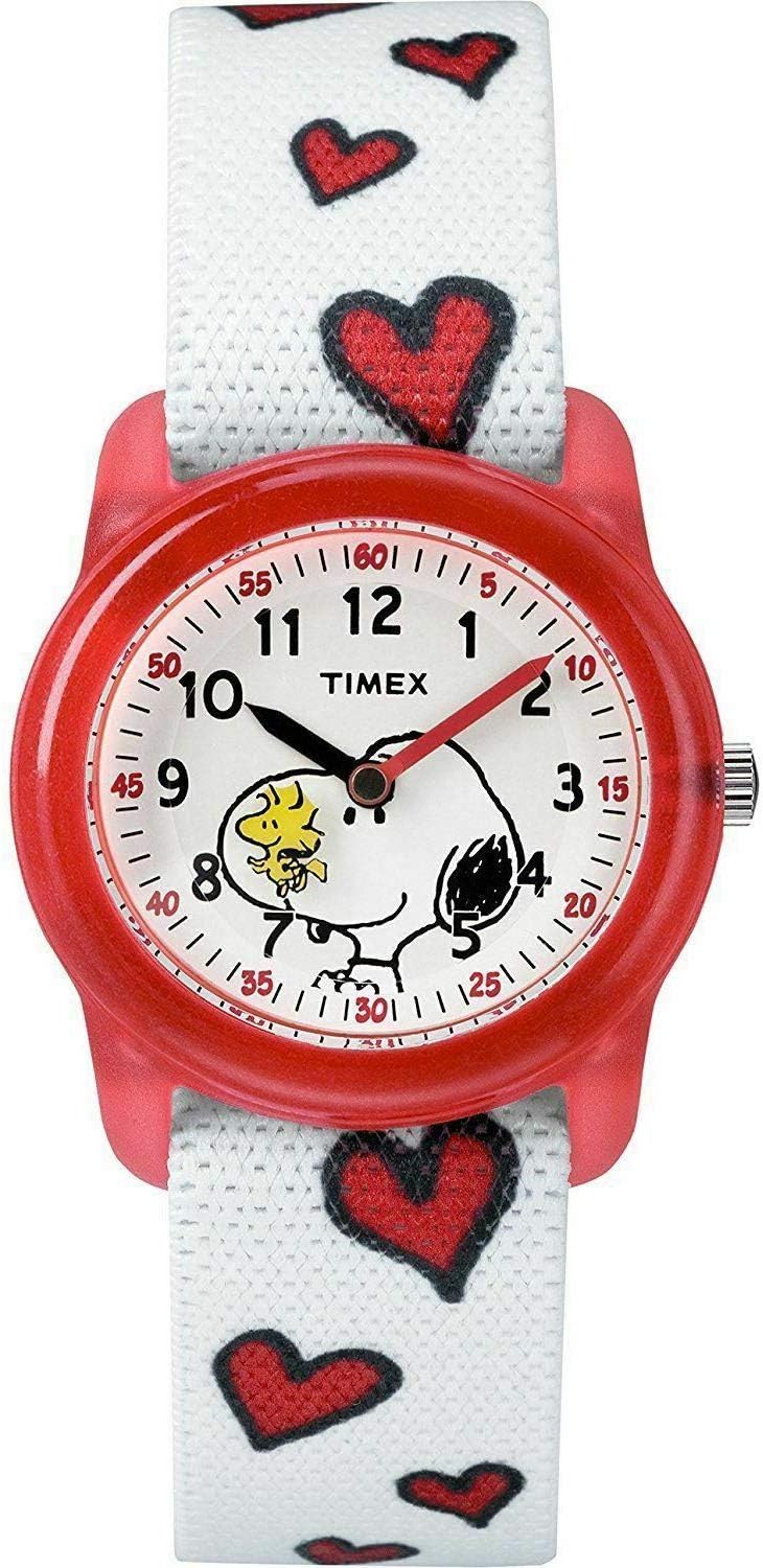 Timex TW2R41600 Kids Snoopy Peanuts Collection Fabric Band Analog Watch