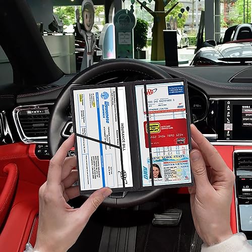 Miniatura 5 de TOURSUIT Soporte para Registro de Coche y Tarjeta de Seguro, Organizador de Compartimento para Documentos de Licencia en Guantera, Accesorios de