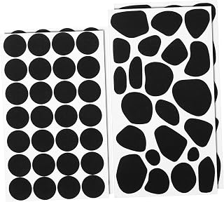 Uonlytech 1 Juego Fieltro Pegatinas Blanco Paño Calcomanías De Fieltro Para Ropa Forma Puntos Pegajosos Círculos De Fieltro Adhesivo Almohadillas Para Patas De Sillas Sintió Negro 10 Hojas