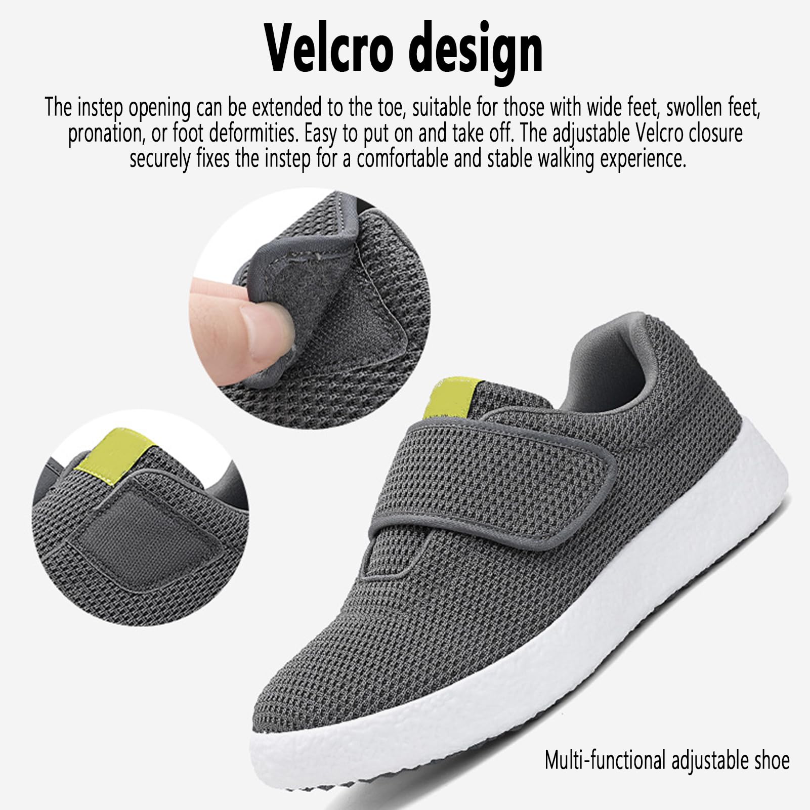 Scarpe Diabetici Uomo Donna Estive Calzature Ortopediche La Salute del Piede, Adatte L'alluce Valgo, Scarpe Casual Confortevoli per Anziani E Piedi Gonfi Adatte Uso Interno Ed Esterno