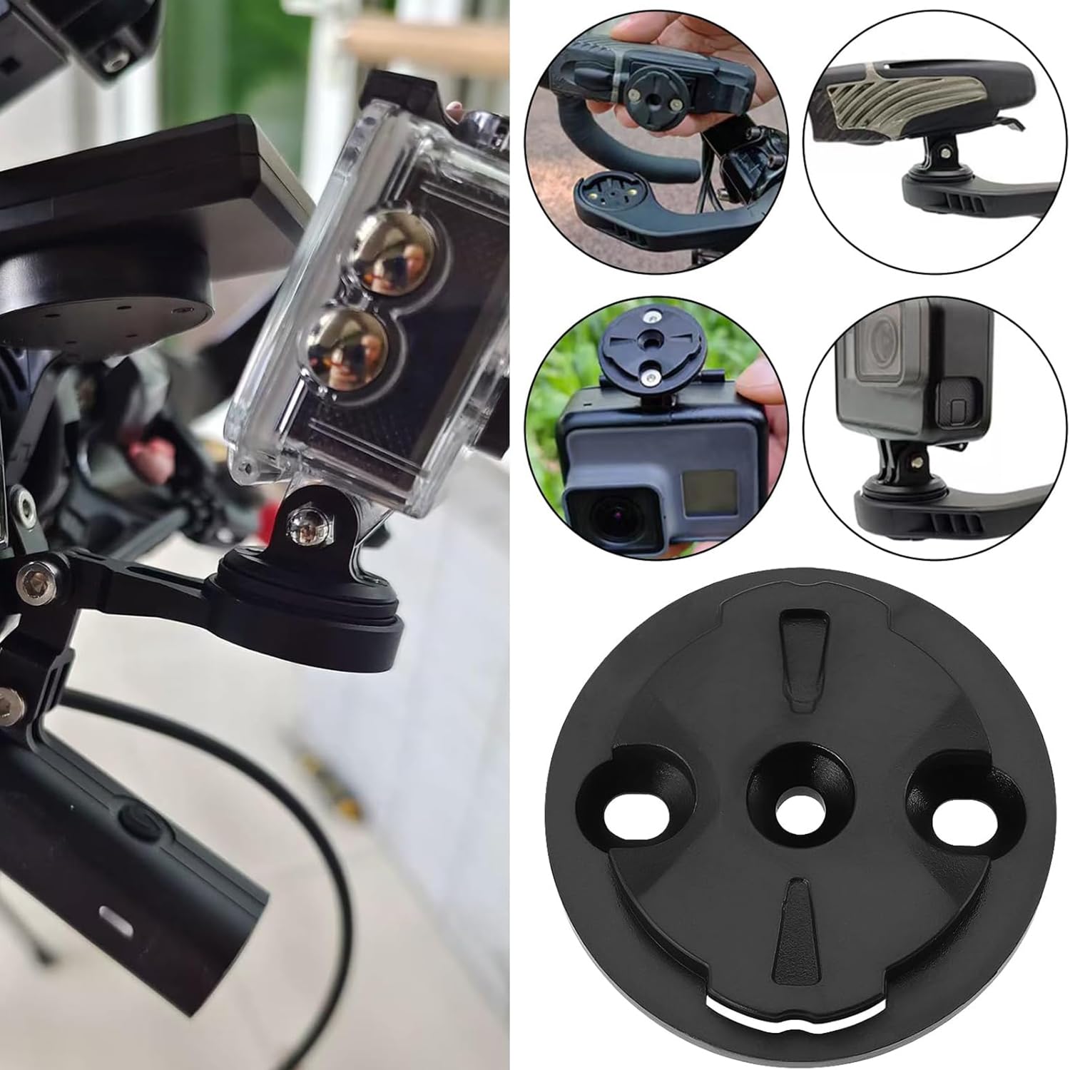 2 Juegos de Soporte para computadora de Bicicleta, Base adaptadora para Soporte de Bicicleta, Soporte de cronómetro, Asiento Macho, Piezas de reparación de plástico de Repuesto para Garmin
