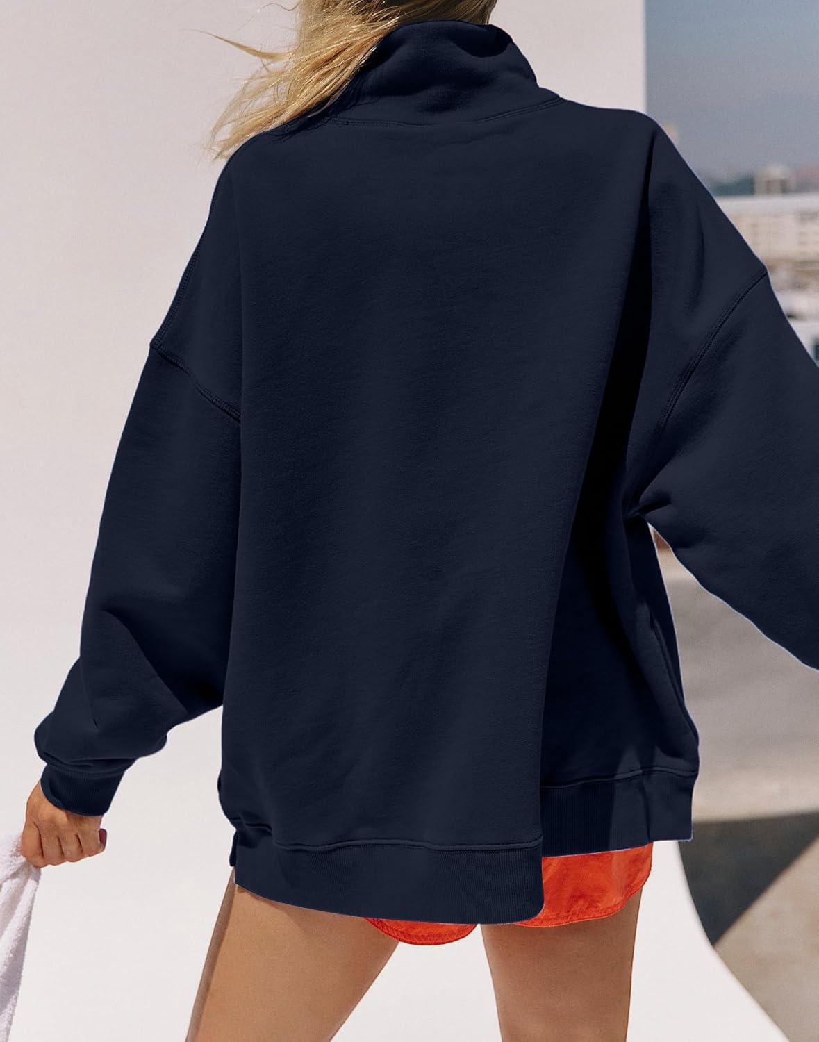 Mock Neck Sweatshirt Women Oversized Fleece Long Sleeve Turtleneck Tops Mockneck Sweatshirt 2026 Casual Pullover - Image 2