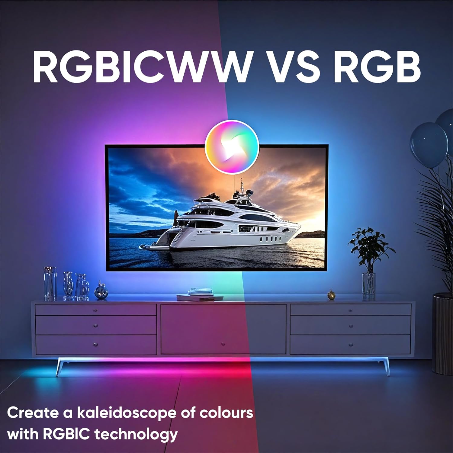 Led Lights for Bedroom 32.8ft Music Sync Color Changing Strip Lights with Remote and App Control RGBICWW Strip for Room Home Kitchen Party Stairs bar Decoration